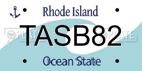 TASB82 Rhode Island License Plate