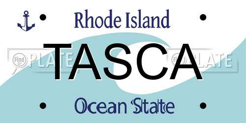 TASCA Rhode Island License Plate