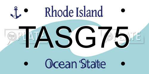 TASG75 Rhode Island License Plate