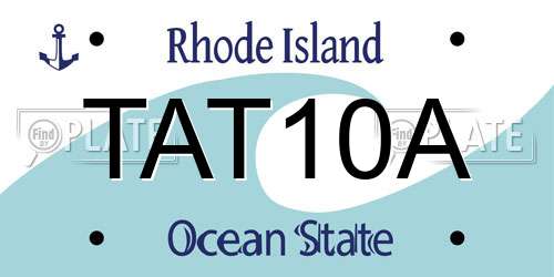 TAT10A Rhode Island License Plate