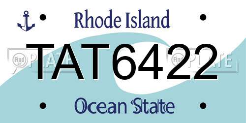 TAT6422 Rhode Island License Plate