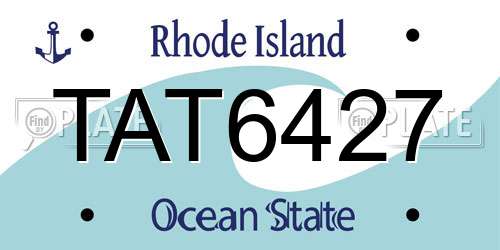 TAT6427 Rhode Island License Plate