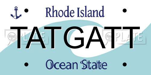 TATGATT Rhode Island License Plate