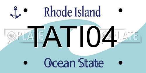 TATI04 Rhode Island License Plate
