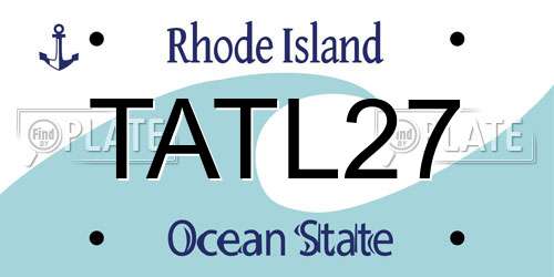 TATL27 Rhode Island License Plate