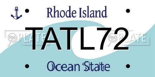 TATL72 Rhode Island License Plate