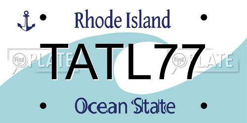 TATL77 Rhode Island License Plate