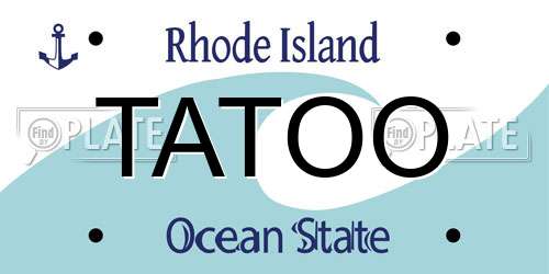 TATOO Rhode Island License Plate