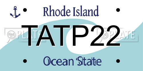 TATP22 Rhode Island License Plate
