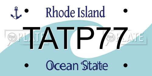 TATP77 Rhode Island License Plate