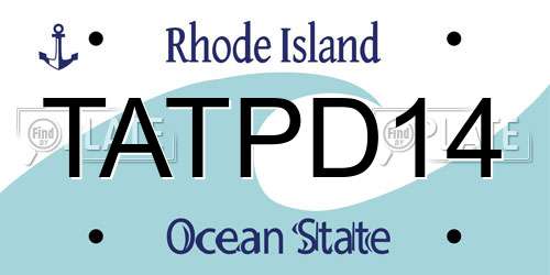 TATPD14 Rhode Island License Plate