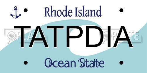 TATPDIA Rhode Island License Plate