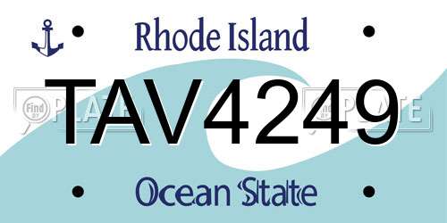 TAV4249 Rhode Island License Plate