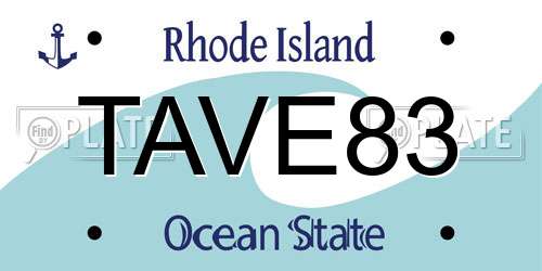 TAVE83 Rhode Island License Plate