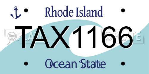 TAX1166 Rhode Island License Plate