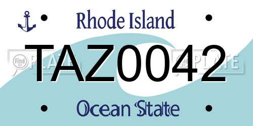 TAZ0042 Rhode Island License Plate