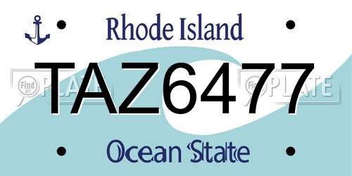 TAZ6477 Rhode Island License Plate