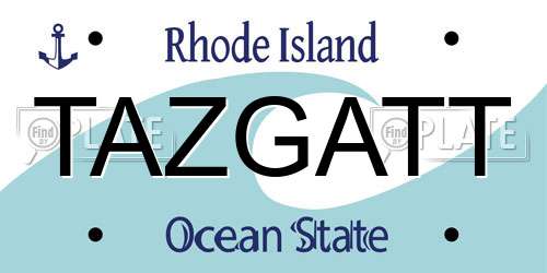 TAZGATT Rhode Island License Plate