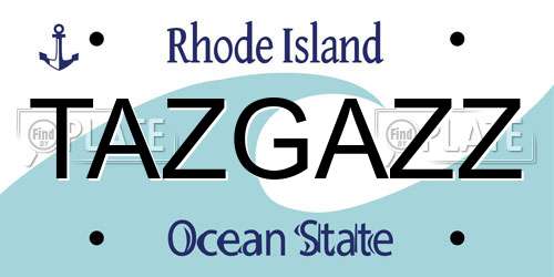 TAZGAZZ Rhode Island License Plate
