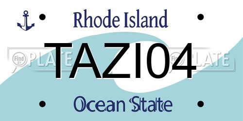TAZI04 Rhode Island License Plate