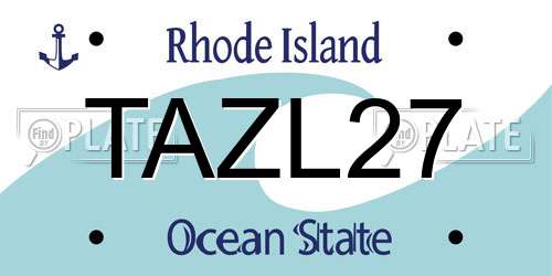 TAZL27 Rhode Island License Plate