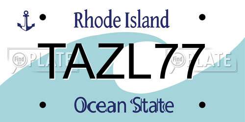 TAZL77 Rhode Island License Plate