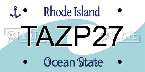 TAZP27 Rhode Island License Plate