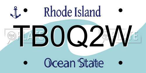 TB0Q2W Rhode Island License Plate
