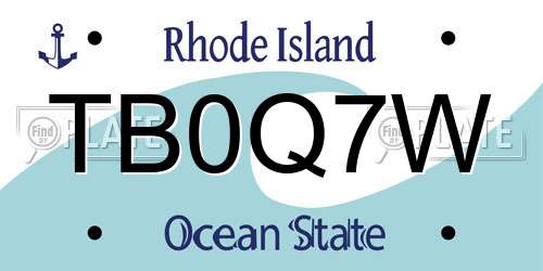 TB0Q7W Rhode Island License Plate