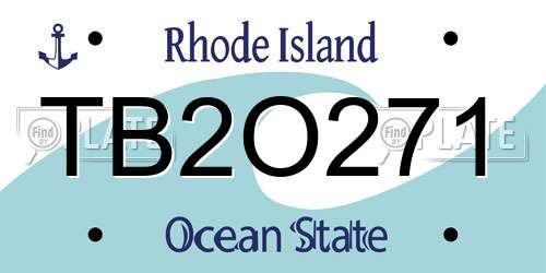 TB2O271 Rhode Island License Plate