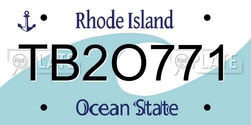 TB2O771 Rhode Island License Plate