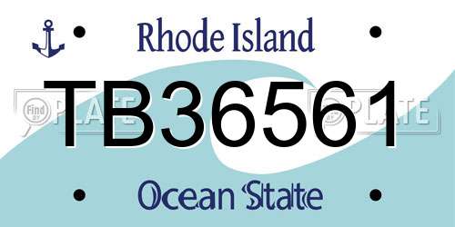 TB36561 Rhode Island License Plate