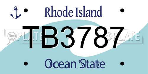 TB3787 Rhode Island License Plate