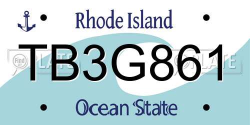 TB3G861 Rhode Island License Plate