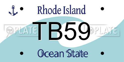 TB59 Rhode Island License Plate