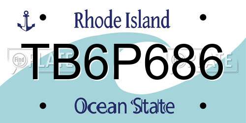 TB6P686 Rhode Island License Plate