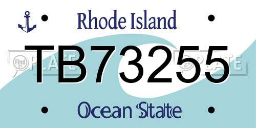 TB73255 Rhode Island License Plate