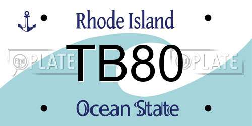 TB80 Rhode Island License Plate