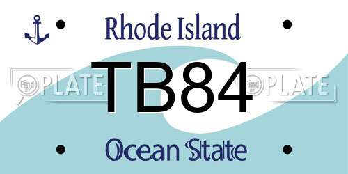 TB84 Rhode Island License Plate