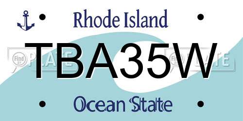 TBA35W Rhode Island License Plate