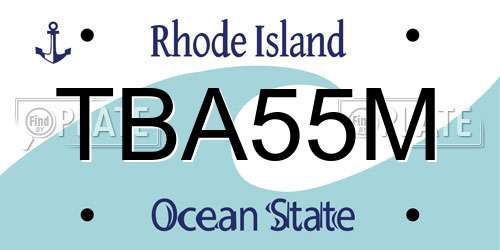 TBA55M Rhode Island License Plate