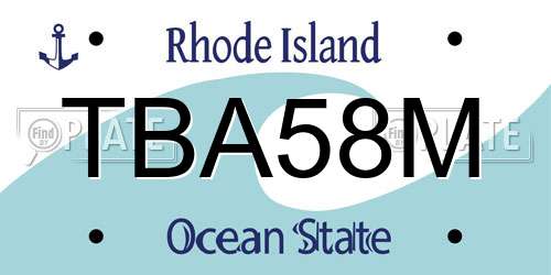 TBA58M Rhode Island License Plate