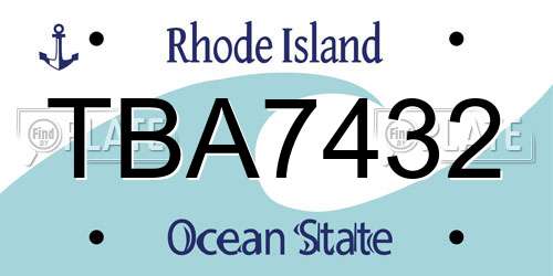 TBA7432 Rhode Island License Plate