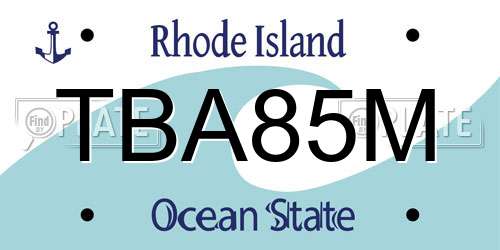 TBA85M Rhode Island License Plate