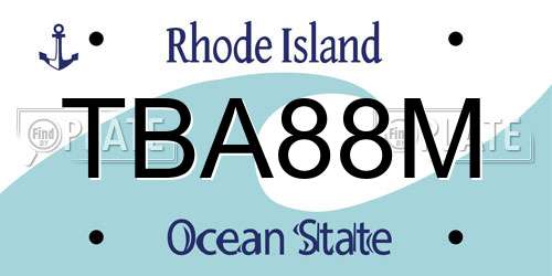 TBA88M Rhode Island License Plate