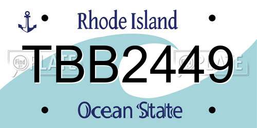 TBB2449 Rhode Island License Plate