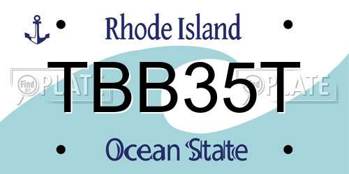 TBB35T Rhode Island License Plate