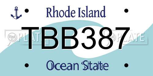 TBB387 Rhode Island License Plate
