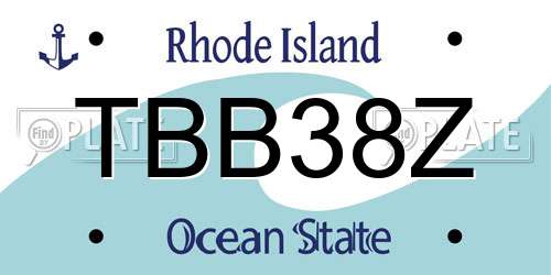 TBB38Z Rhode Island License Plate