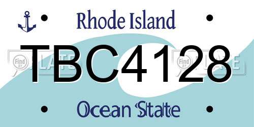 TBC4128 Rhode Island License Plate